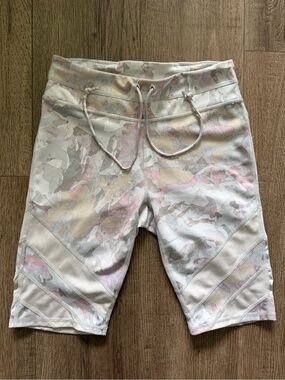 Free People Women's Pastel Camo Athletic Shorts - Cream, Pink, Tan